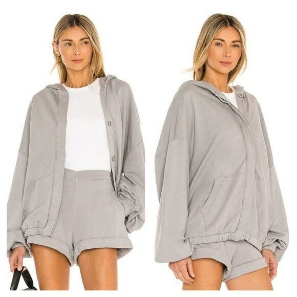 REVOLVE Jackets & Blazers - L'Academie Larry Hoodie - Washed Gray